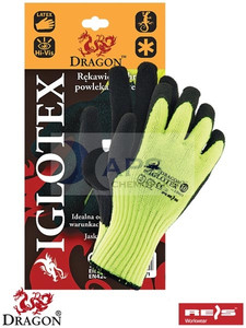 DRAGON IGLOTEX -  zimowe rękawice ocieplane, powlekane porowatym lateksem